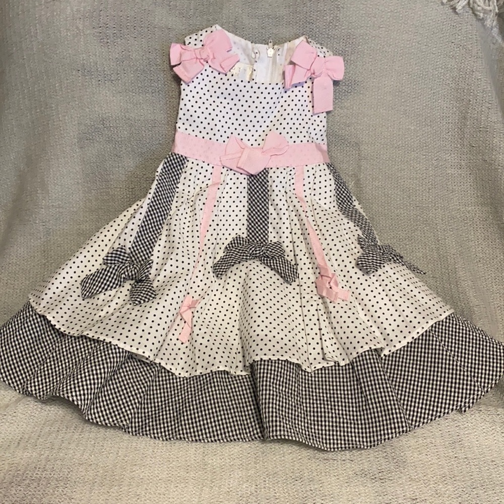 White Polka Dot Biscotti Dress Sz 18mo NWT